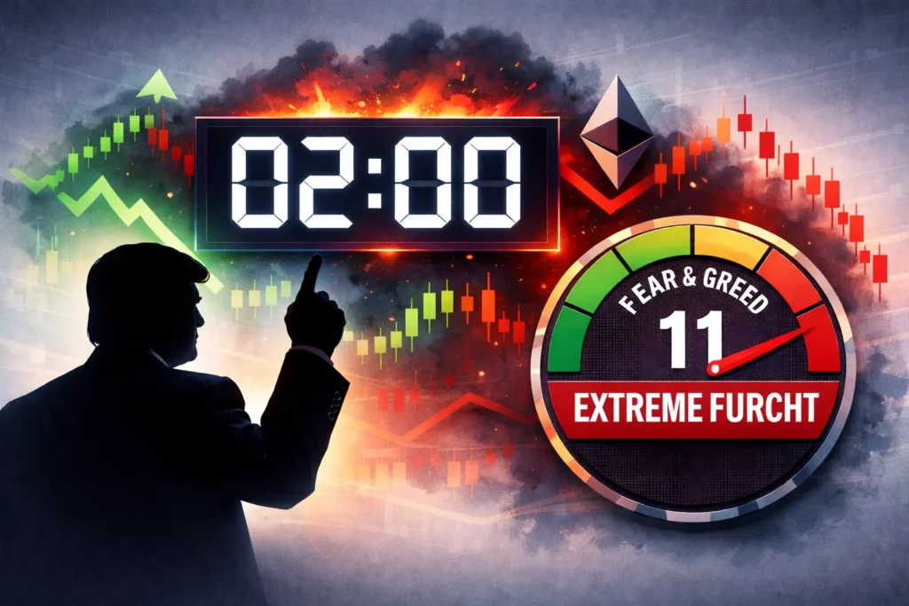 „Eine ganze Zivilisation könnte sterben“: Trumps dramatischer Post auf Truth Social sorgt für Panikverkäufe und hohe Volatilität bei Bitcoin und Altcoins.