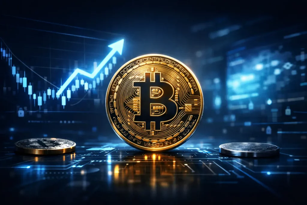 bitcoin beendet verlustserie. großbank hält an bitcoin prognose fest.