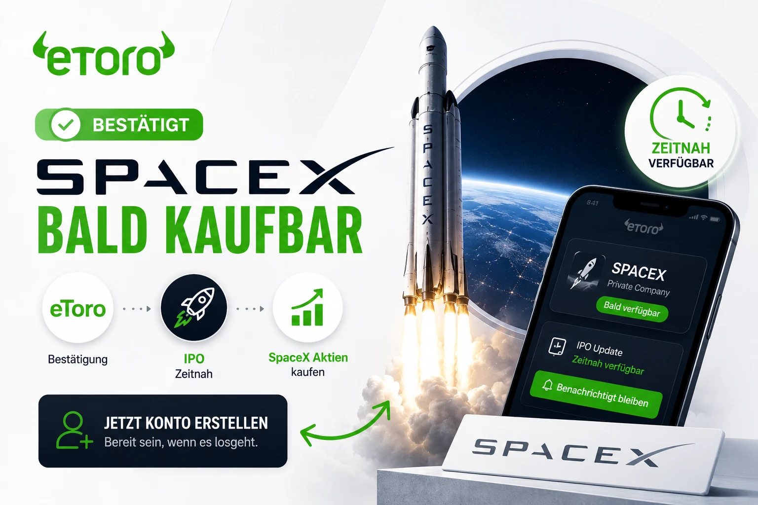 eToro bestätigt: SpaceX-Aktien zeitnah kaufbar – jetzt Konto erstellen