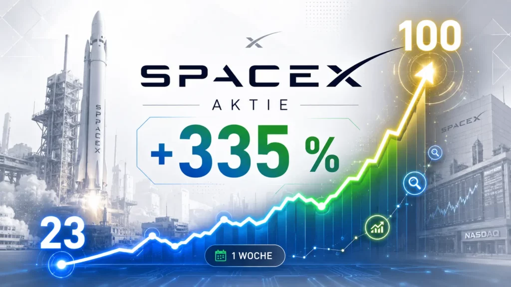 Immer mehr Menschen informieren sich bei Google über die SpaceX Aktie. Suchvolumen vervielfacht sich.