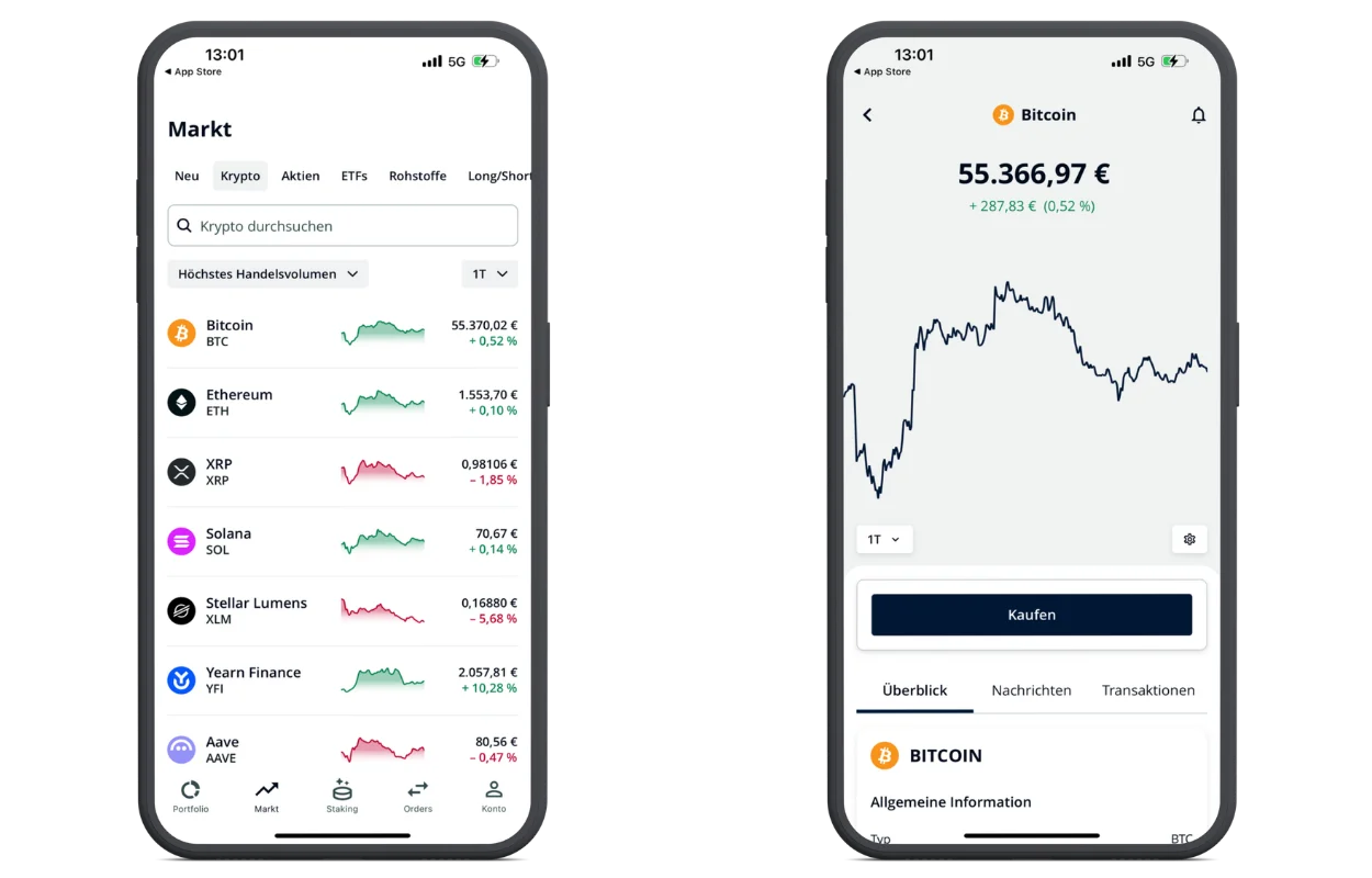 BISON Krypto – App der Börse Stuttgart im Krypto-Börsen-Vergleich