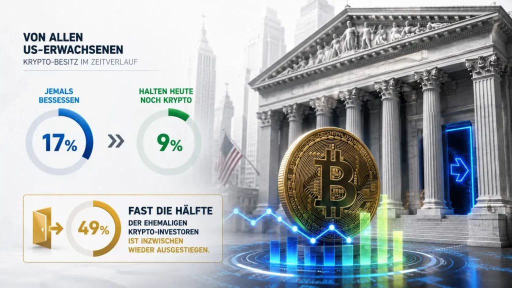 Ehemalige und aktive Krypto-Investoren in den USA im Vergleich.