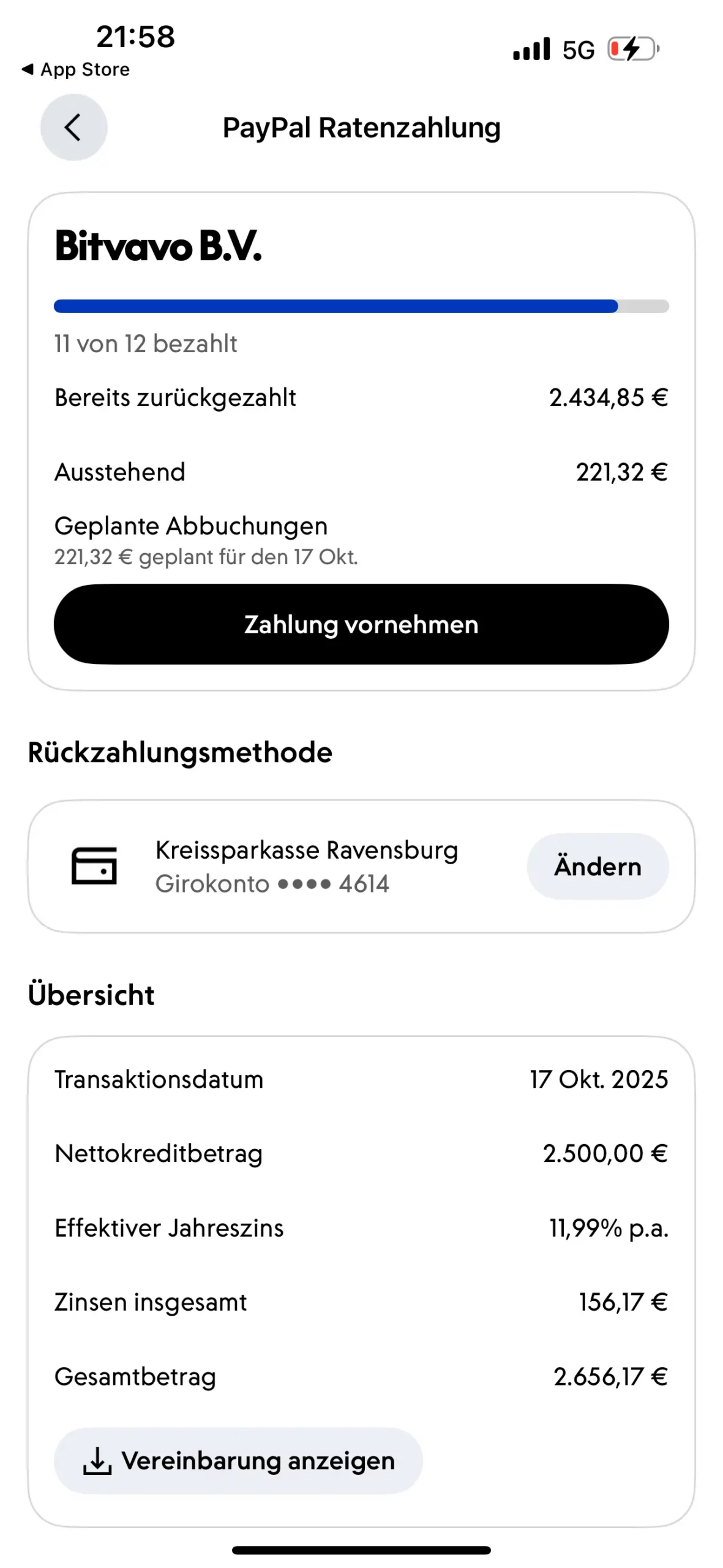 Eigener Praxistest von Boersen-Parkett.de zur PayPal-Ratenzahlung bei Bitvavo
